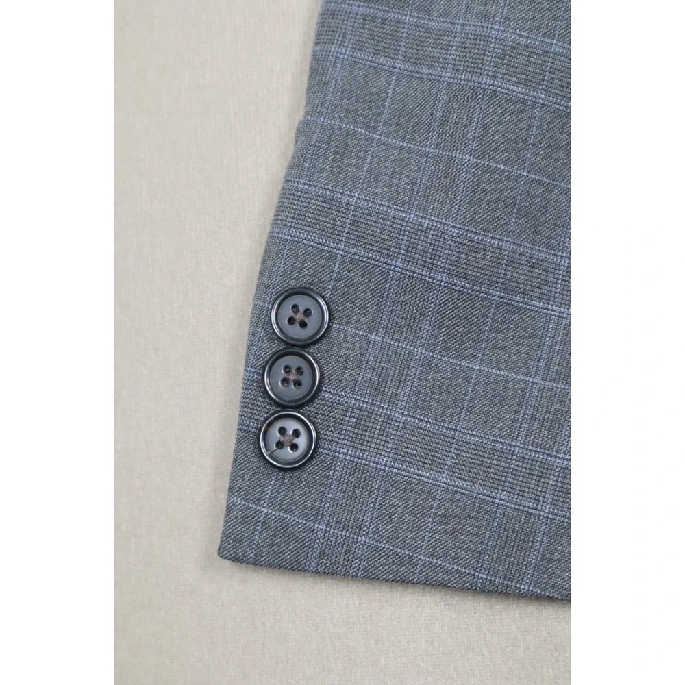 Lauren Ralph Lauren‎ Boys Husky Plaid Classic Sport Blazer Coat Gray - Size 14H